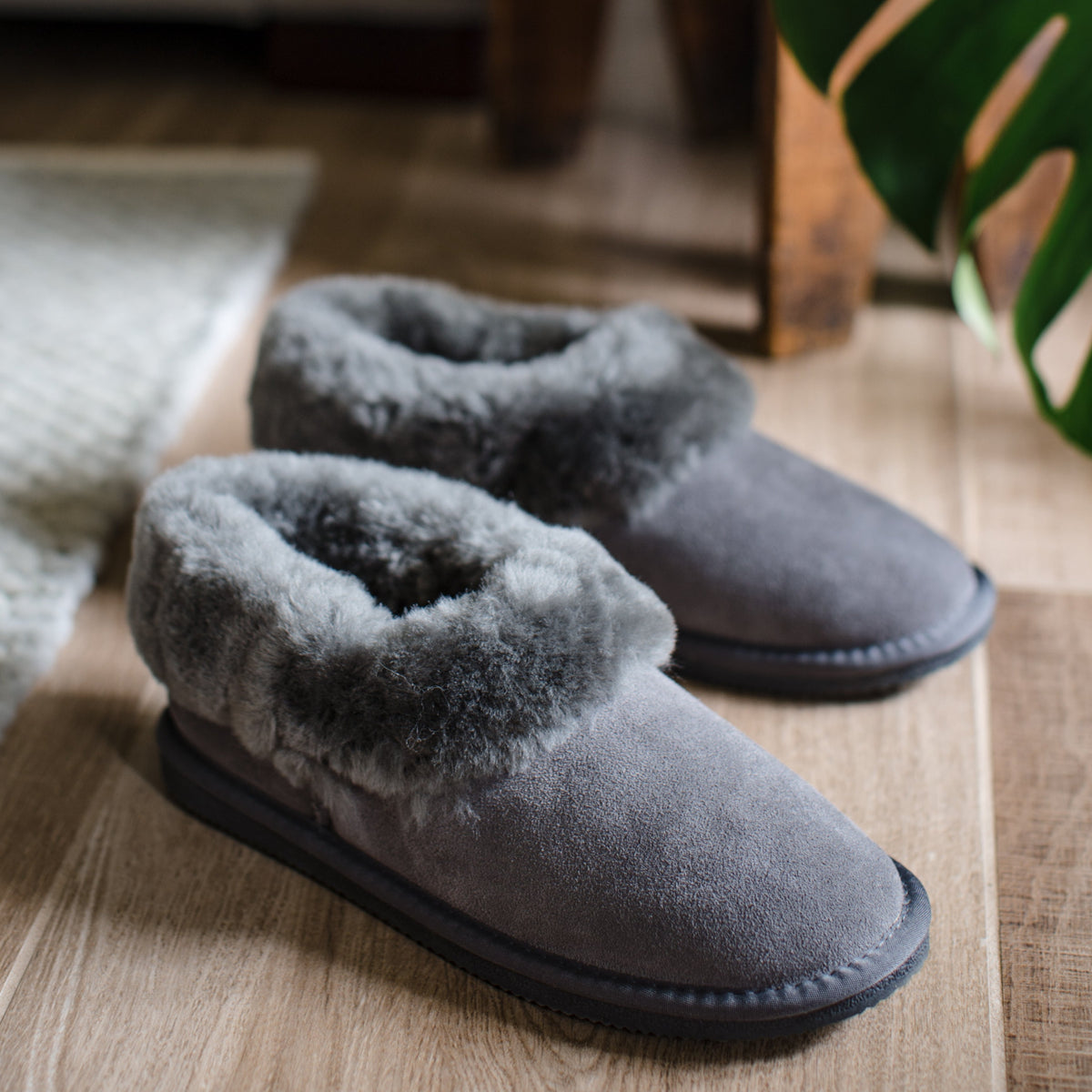 Ladies grey sale slipper boots