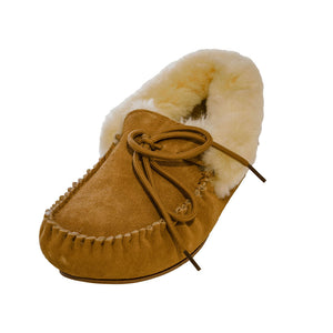 Deluxe Ladies 'Lauren' Sheepskin Moccasin with Hard Sole - Chestnut