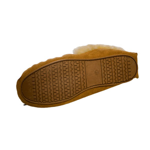 Deluxe Ladies 'Lauren' Sheepskin Moccasin with Hard Sole - Chestnut